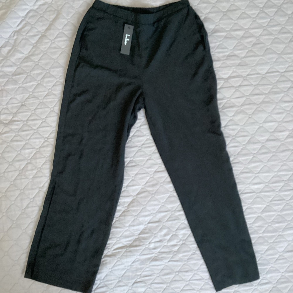 NWT Lulus Size Small Dress Pants Slit On Side Of Legs Black Pull Up